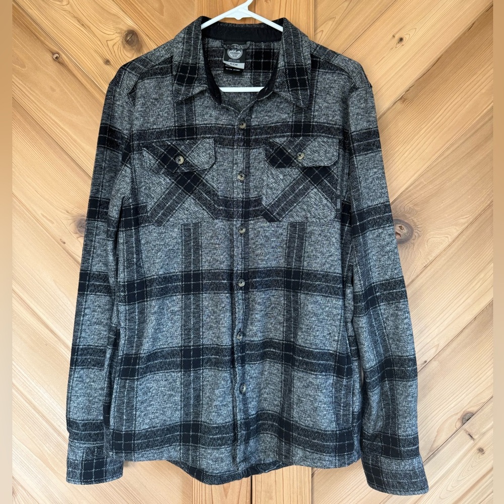 Gray Plaid Men's Shacket Size S